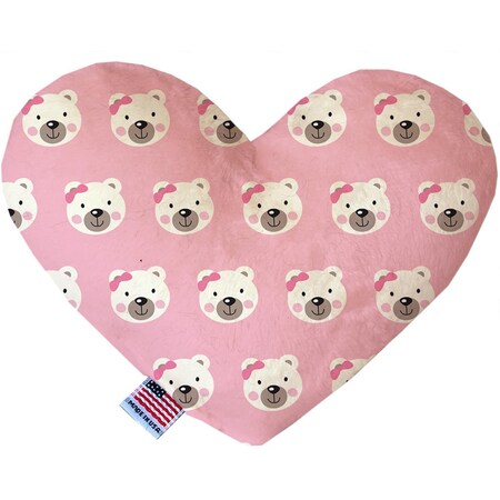 Mirage Pet Products Pink Bears & Bows Canvas Heart Dog Toy 8 in. 1170-CTYHT8